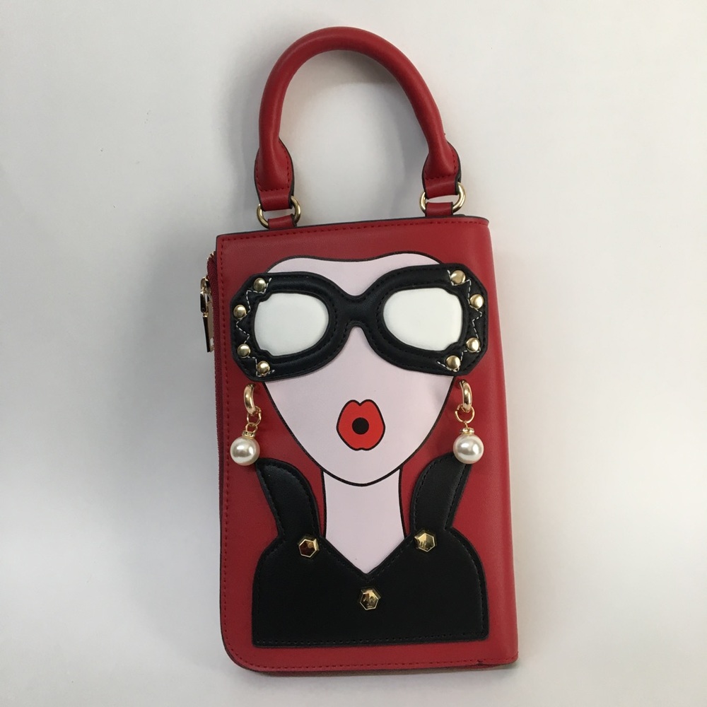 Chic Posh Girl Boss Handbag Purse Crossbody Red